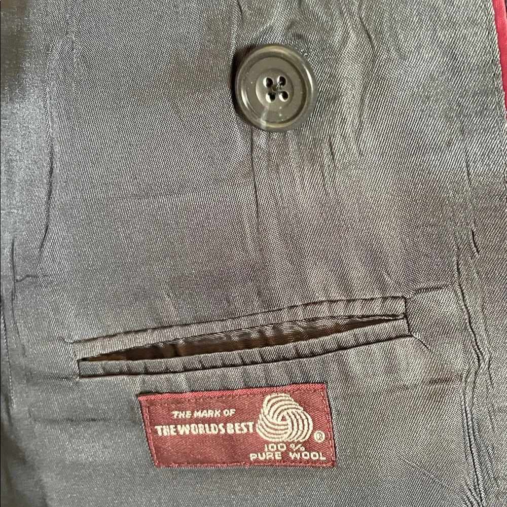 VTG Men’s Evan-Picone navy double breasted 100% wool blazer gold crest buttons